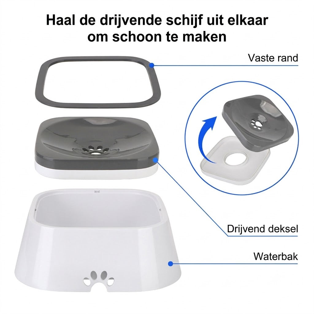 Spatvrije Drinkbak voor Thuis & Onderweg